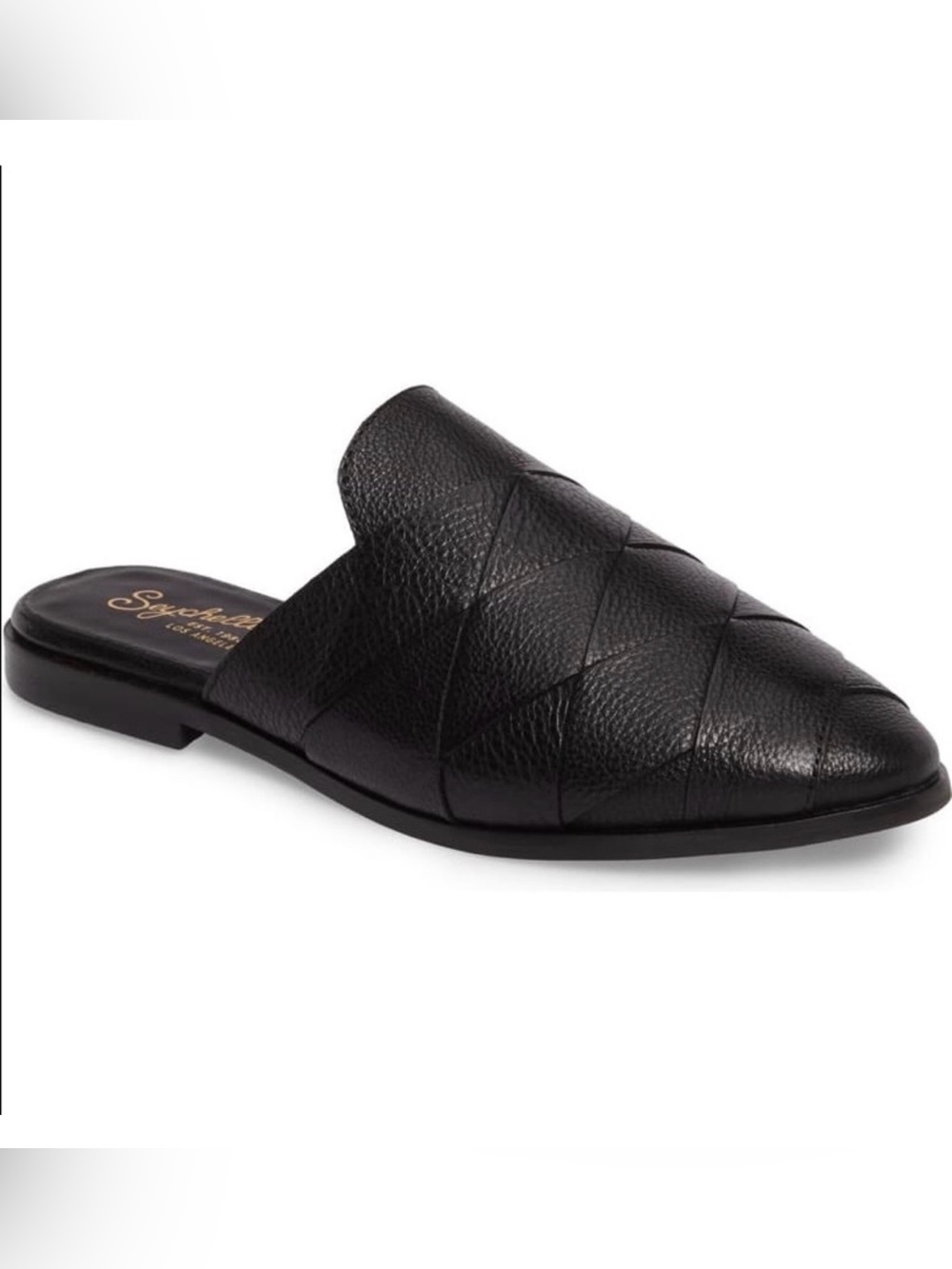 Seychelles Black Quilted Leather Slip-On Mule